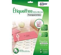 Avery - j8560cl - 126 Etichette Adesive trasparenti - Getto d' Inchiostro - 63,5 x 38,1 mm