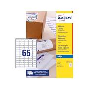 etichette adesive j8651 - in carta - angoli arrotondati - inkjet - permanenti - 38,1 x 21,2 mm - 65 et/fg - 25 fogli - b