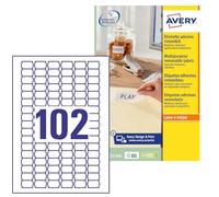 Avery L3410REV-25 Etichette Rimovibili per Prezzi, 102 Pezzi per Foglio, 25 Fogli, 26 x 16