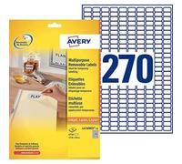 Avery L4730REV-25 Self-Adhesive Removable Labels, 270 Labels per A4 Sheet, white