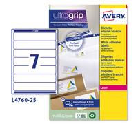 Etichetta adesiva L4760 bianca coprenti 25fg A4 192x38mm (7et/fg) Avery