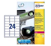 Avery L4773-20 (63.5 x 33.9mm) Extra-Strong Adhesive Heavy Duty Weatherproof Lab