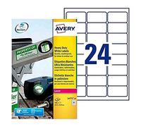 Avery L4773-20 - Etichetta ultraresistente per stampante laser, 63,5 x 33,9 mm, confezione da 480, colore: Bianco