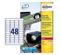Avery L4778-20 Confezione 20 Etichette, Poliestere, 45.7 x 21.2, Bianco