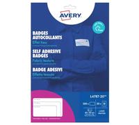 Avery L4787-20 Badge Adesivi con Cornice Blu, Stampanti Laser20 Fogli, 80 x 50, Bianco