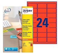 Etichette universali AVERY Zweckform L6034-20 63,5 x 33,9 mm rosso