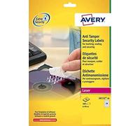 Avery L6112-20 Etichette Antimanomissione, 24 Pezzi per Foglio, 20 Fogli, Diametro 40 mm, Bianco