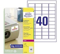 Etichetta adesiva Extra Strong L6140 - poliestere - adatta a stampanti laser - permanente - 45,7x25,4 mm - 40 etichette