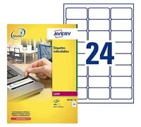 Avery L6146-20 Extra-Strong Adhesive NoPeel Permanent Labels, 24 Labels Per A4 S
