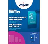 Tasche adesive L7083 - 21x29,7 cm - permanente - A4 - trasparente - Avery - conf. 10 pezzi