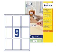 Avery L7108REV-20 Etichette per Prodotti Bianche Rimovibili, Rettangolari, 62 x 89 mm, 20 ff, Bianco