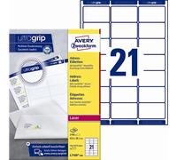 Avery L7160-100 Etichette per indirizzo 63,5 x 38,1 mm QP+UG mm, 2100 pezzi.