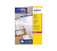 Avery L7160 - Etichette autoadesive per indirizzi, per stampanti laser, 21 etichette per foglio A4, 210 etichette, UltraGrip