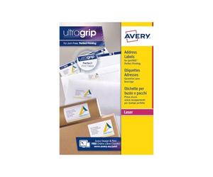 Avery L7160 - Etichette autoadesive per indirizzi, per stampanti laser, 21 etichette per foglio A4, 210 etichette, UltraGrip