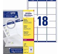 Avery L7161-100 Etichette indirizzo 63,5 x 46,6 mm QP+UG, 1800 pezzi.