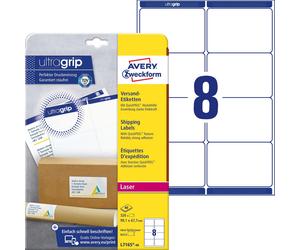 Avery L7165 Self Adhesive Parcel Shipping Labels, Laser Printers, 8 Labels Per A
