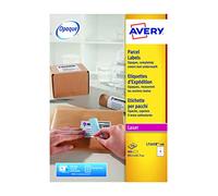 Avery L7165B - Etichette per pacchi per stampanti laser, 8 etichette per foglio A4, 800 fogli di etichette bianche bloccabili - L7165B-100