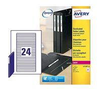 Avery L7170-25 Self-Adhesive Eurofolio Folder File Labels, 24 Labels Per A4 Shee