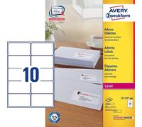 Avery L7173-100 Etichette per indirizzi 99,1 x 57 mm QP+UG mm, 1000 pezzi.