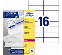 Avery L7182-100 Etichette per indirizzi 105 x 37 mm UG mm, confezione da 1600 pezzi.