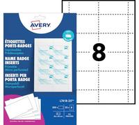 Avery L7418-25 Inserti per badge con nome stampabili su entrambi i lati, 8 badge per foglio A4