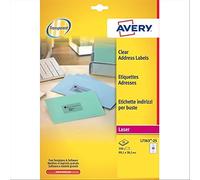 Avery L7563-25 - Clear Laser Labels 99x38mm L7563-25 (350 Labels)