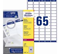 Avery L7651-100 Etichette per indirizzi 38,1 x 21,2 mm QP+UG mm, 6500 pezzi.
