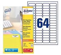Avery L7652-100 - Etichette per stampante laser, dimensioni 45,7x16,9 mm, 6.400 pezzi, bianco