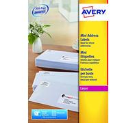 Avery L7654-100 Mini Etichette 40 Etichette per Foglio, 100 Fogli, 45.7 x 25.4, Bianco