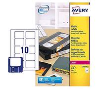 Avery Etichette autoadesive L7666-25 per archiviazione dati, 10 etichette per foglio A4, bianco