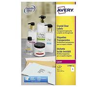 Avery L7784-25 Etichette trasparenti, 210 x 297 mm, 1 etichetta per Foglio, 25 Fogli, stampanti laser