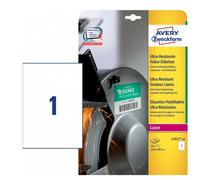 AVERY - L7917-10 - Etichette protezione e sicurezza - in PE - laser - permanenti - 210 x 297 mm - 1 et-fg - 10 fogli - bianco - Avery - 90225 - Conf. da 1 Pz. - L7917-10