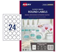 Avery Etichette rotonde Laser/Inkjet 240 pezzi 40 mm bianco adesivo permanente