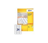 Avery Laser Labels, White 70 x 36mm wit/ds 2400