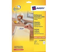 Avery Multipurpose Mini Removable Label 99x42.3mm 12 Per A4 Sheet W... NUOVO