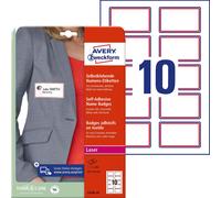 Avery Name Badge Labels Laser Self-adhesive 80x50mm Red Border Ref L4786-20 (L4