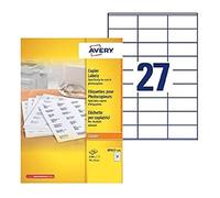 Avery Office DP027-100 - Etichette multiuso rettangolari 70 x 31 mm, confezione da 2.700 pezzi, colore: Bianco