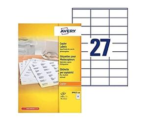 Avery Office DP027-100 - Etichette multiuso rettangolari 70 x 31 mm, confezione da 2.700 pezzi, colore: Bianco