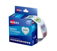 Avery Pastel Hearts Merit Stickers Dispenser Pack