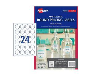 Avery Premium Round Laser Labels Removable Adhesive 40mm Pack Of 8 24 Sheet