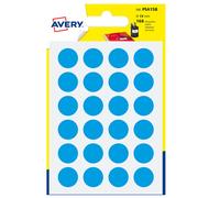 AVERY - PSA15B - Etichette adesive tonde PSA - in carta - permanenti - diametro 15 mm - 24 et-fg - 7 fogli - blu - Avery - 83410 - Conf. da 1 Pz. - PSA15B
