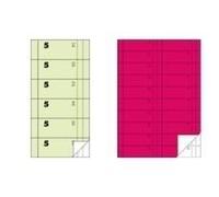 Avery Purpose Form Form Book "Bonbuch", 105 x 198 mm, Pink 2 x 50 fogli, 1. E 2. Leaf stampate, 300 sedi con cameriere n. 1-6 (