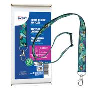 AVERY - R4828T - Cordoncino per portabadge - in Rpet - fantasia tropicale - 440 x 20 mm - Avery - Conf. 10 pezzi - 103372 - Conf. da 1 Pz. - R4828T
