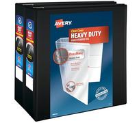 Avery Raccoglitore a 3 anelli, anelli inclinati One Touch da 10,2 cm, contiene carta da 21,6 x 27,9 cm, 2 raccoglitori neri (79874)