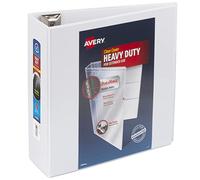 Avery Raccoglitore a 3 anelli resistente, anello inclinato One Touch da 10,2 cm, contiene carta da 21,6 x 27,9 cm, 4 raccoglitori bianchi (79704)