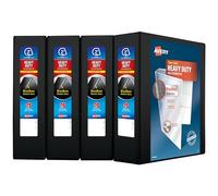 Avery Raccoglitore a 3 anelli resistente, anello inclinato One Touch da 5,1 cm, contiene carta da 21,6 x 27,9 cm, 4 raccoglitori neri (79872)