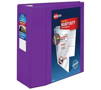 Avery Raccoglitore a 3 anelli resistente, anello One Touch EZD da 12,7 cm, contiene carta da 21,6 x 27,9 cm, 1 raccoglitore viola (79816)