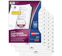 Avery Ready Index Table of Contents Dividers, 10-tab, 3 set (11077)