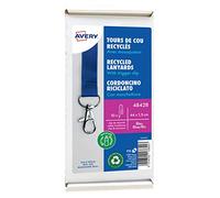Avery - Scatola di 10 girocollo, con moschettone, 44 cm di lunghezza x 1,5 cm di larghezza blu