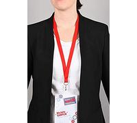 Avery - Scatola di 10 girocollo, con moschettone, 44 cm di lunghezza x 1,5 cm di larghezza rosso